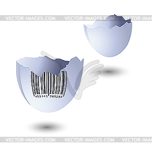 Bar code on an egg-shell. - vector clipart