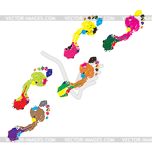 Prints of human foot - vector clipart