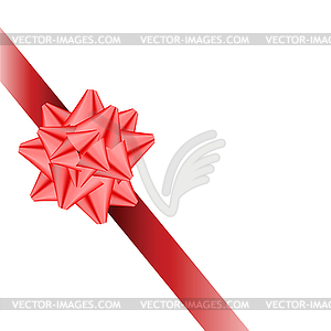 Red bow with ribbon. - royalty-free vector image