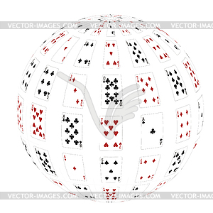 3d сфере игральных карт. - изображение в векторном формате