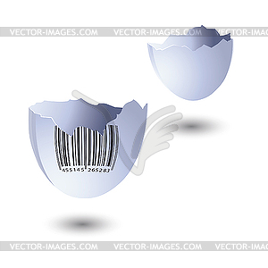 Bar code on an egg-shell. - vector EPS clipart