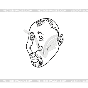 Man`s face caricature. - royalty-free vector image