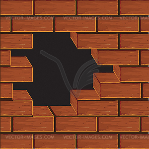 Volume wall of brick. - royalty-free vector image