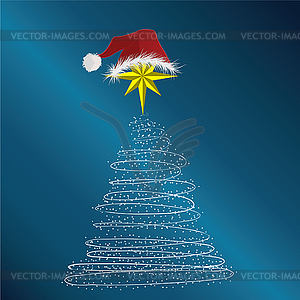 Новогодняя елка, состоящая из звезд. - иллюстрация в векторе