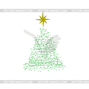 New Year tree consisting of stars . - vector image