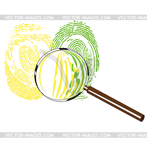The increased fingerprints. - vector clipart