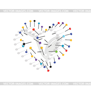 The heart of pins. - vector clip art