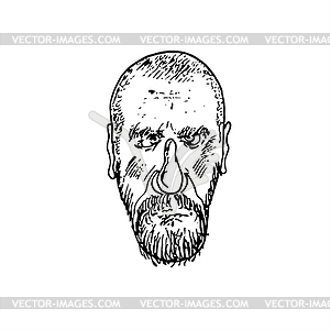 Man`s face caricature. - vector clipart