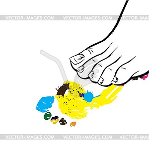 Human foot and its print. - stock vector clipart