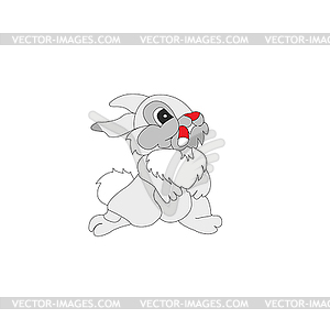 Beautiful, gray rabbit. - vector image