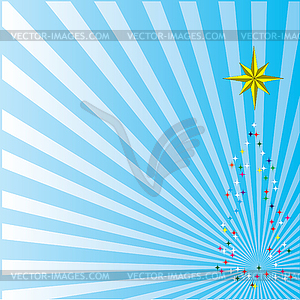 New Year tree consisting of stars . - vector clipart