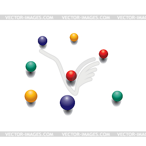 Yellow, dark blue and red spheres. - vector image