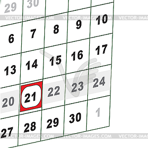 Wall calendar. - vector image