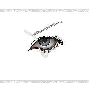 Left woman eye - vector clipart