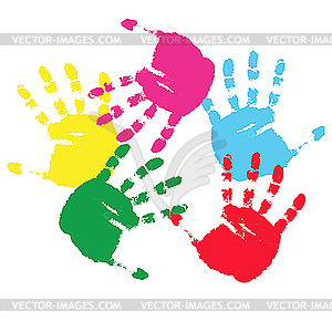 Colour prints of hands - vector clipart