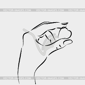 Female hand holding heart. - vector clip art