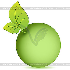 Зеленое яблоко - иллюстрация в векторном формате