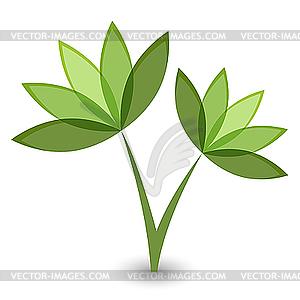 Зеленый цветок - векторное изображение клипарта