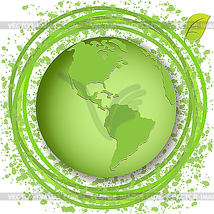 Зеленый земной шар - изображение в формате EPS