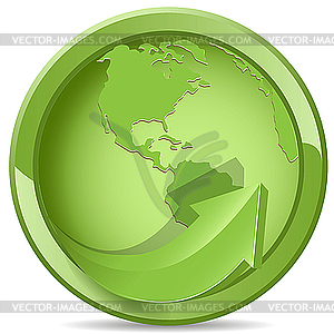 Green globe - vector clip art