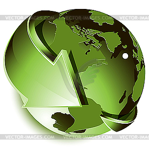 Green globe - vector clipart