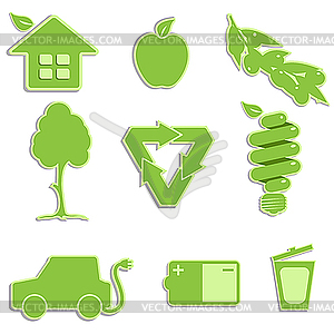 Green icons - vector clip art