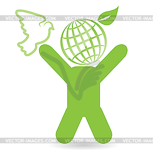 Green person - vector image