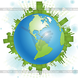 Зеленая планета - клипарт в векторном формате