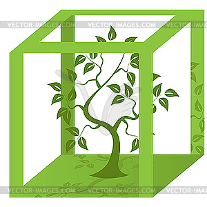 Green tree - color vector clipart