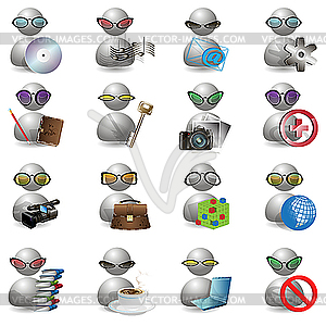 Icons witm men - vector clip art