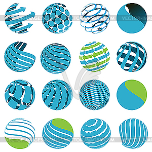 Icons with Globes - vector clip art