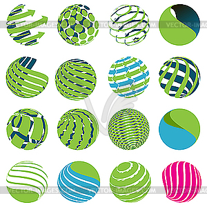 Icons with Globe - vector clipart