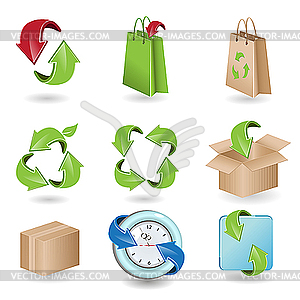 Icons with arrows - vector clip art