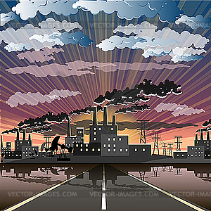 Industrial city - vector clipart