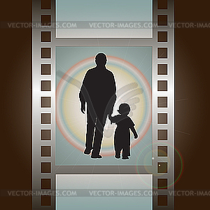 Pair on photo film - vector image