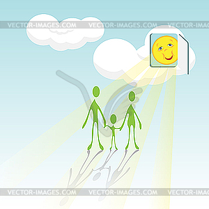 People and sun - vector image