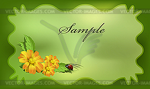 Postcard with bug - vector clipart