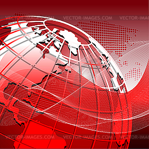 Red globe - vector clipart