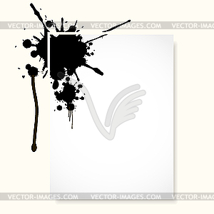 Sheet with inkblot - vector image