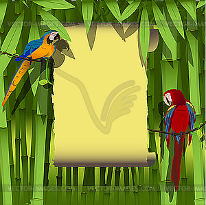 Frame with parrots - vector clipart