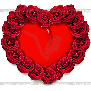 Heart and roses - vector clipart