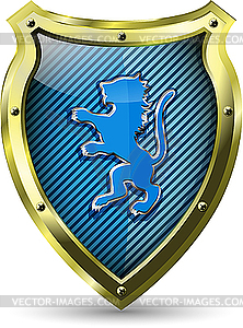 Shield with lion - vector clipart