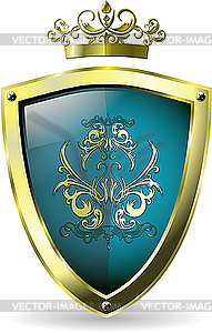 Shield and crown - vector image