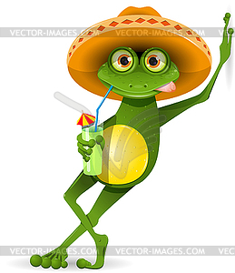 Frog in hat - vector clip art