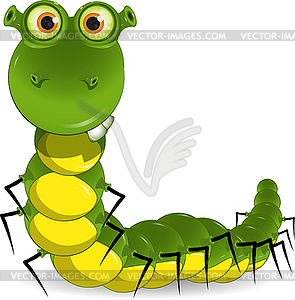 Green worm - vector clip art