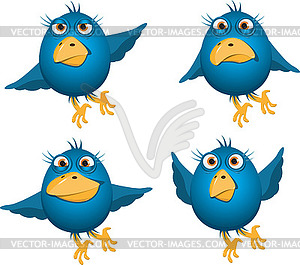 Blue birds - vector clipart