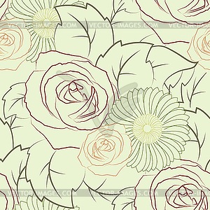 Seamless texture of flowers - vector clipart