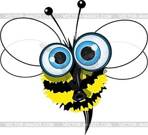 Angry bee - vector clipart