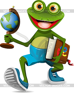 Frog student - vector image