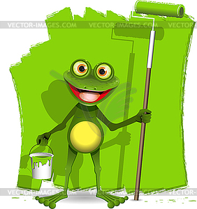 Frog painter - vector clip art